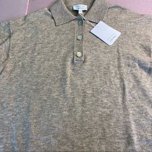 Women’s oversized Polo sweater crop top size XS light gray